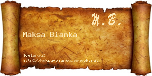 Maksa Bianka névjegykártya